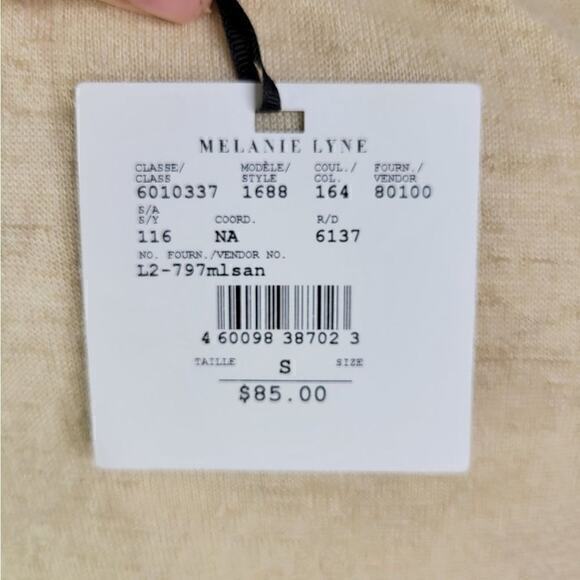 NWT Melanie Lyne Athleisure Perforated Front Detail Cream Tank Top‎ Small - Picture 4 of 7